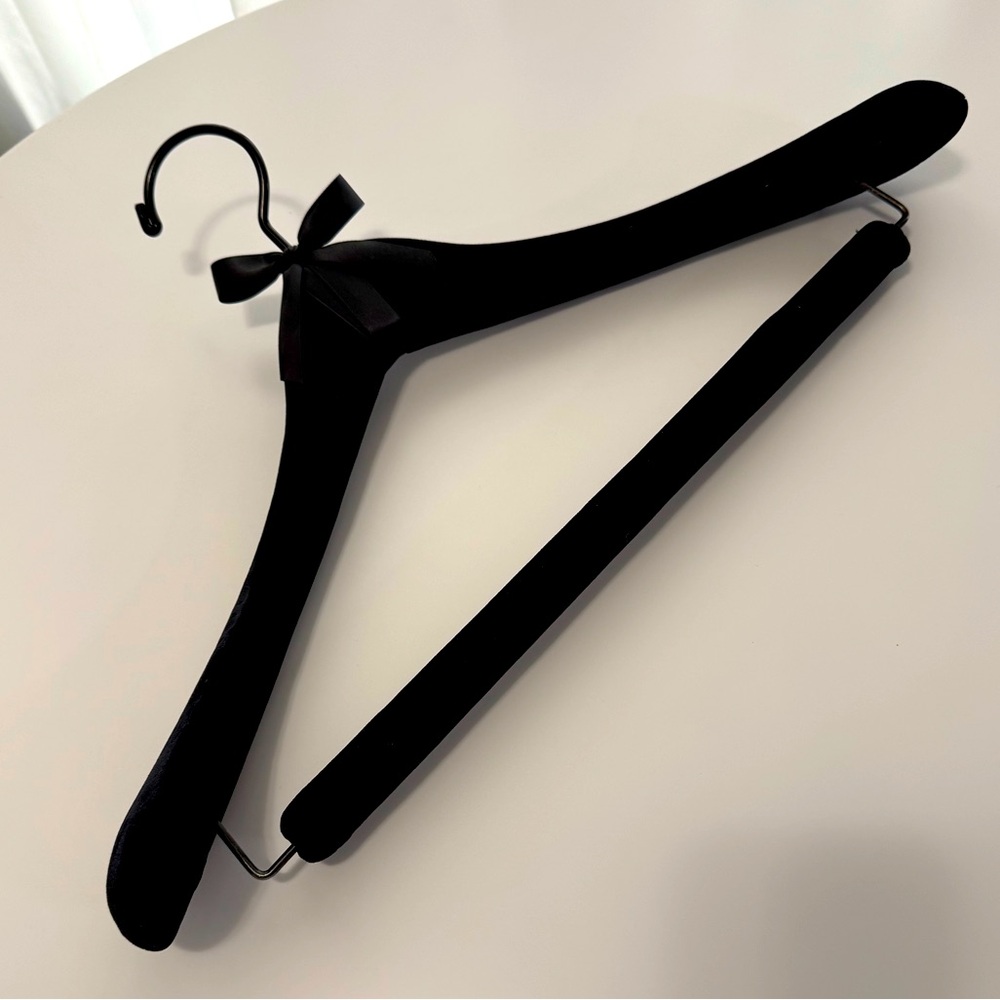 EUC CUSTOM VELVET COVERED WOODEN SUIT HANGER